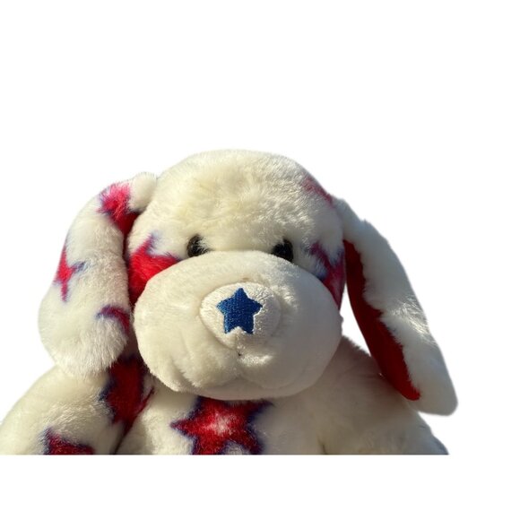 Build a Bear Patriotic Pup Plush Stuffed Dog Red Blue Star Holiday Toy Friend - Picture 6 of 11